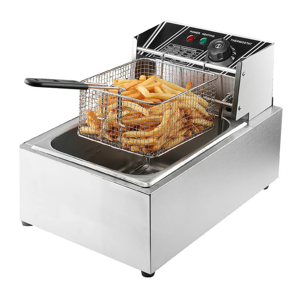 2500W Deep Fryer Electric Commercial Tabletop Frying w/ Basket Scoop